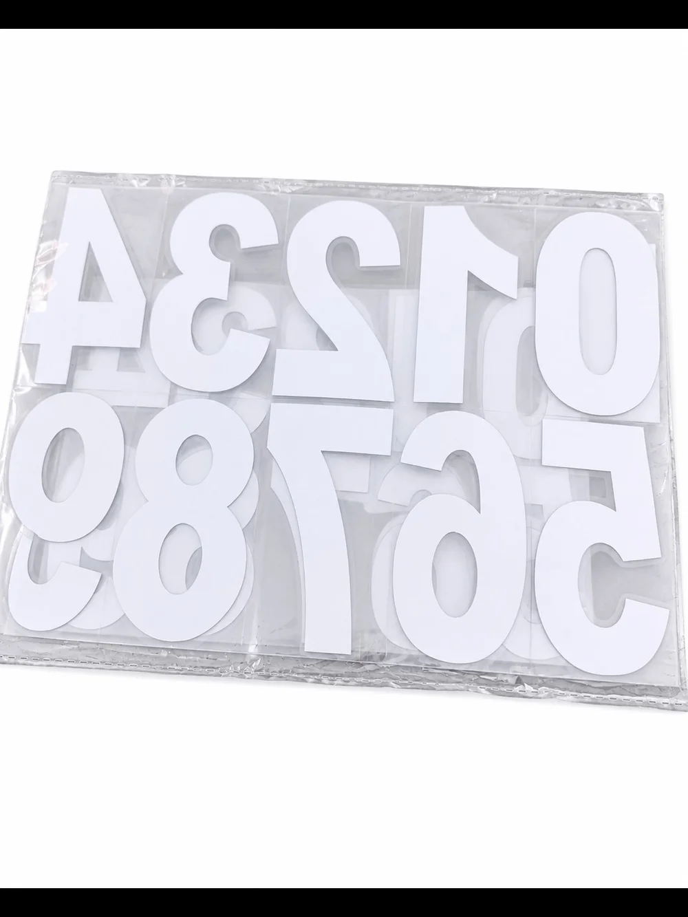 White Adhesive Number Stickers Cake Toppers - Pack of 0-9